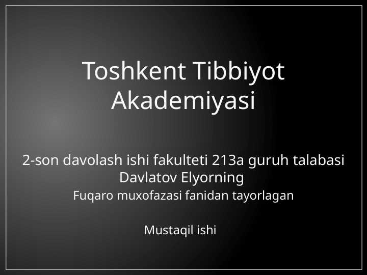 Fuqaro muhofazasi tibbiy xizmatining (FM T/X) vazifalari va tashkiliy tuzilishi