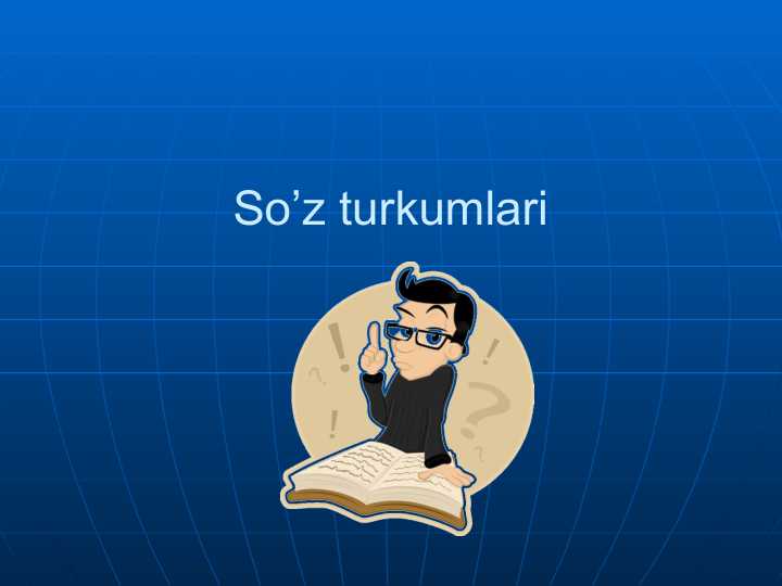 So’z turkumlari