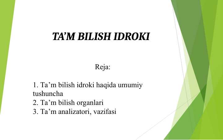 TA’M BILISH IDROKI