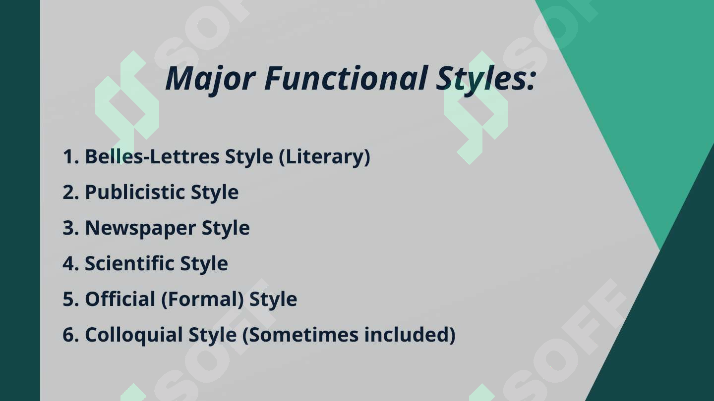 Functional Styles of the Language. Expressive Means and Stylistic Devices.
