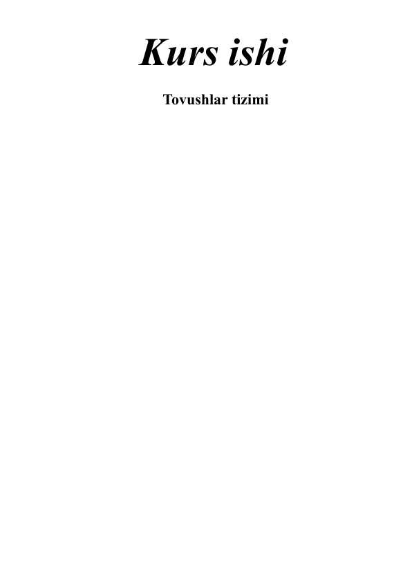 Tovushlar tizimi