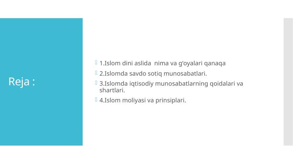 Islomda savdo sotiq munosabatlari
