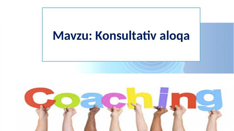 Konsultativ aloqa
