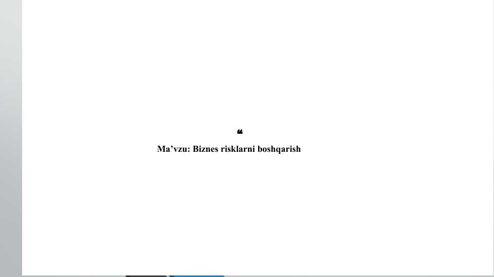 Biznes risklarni boshqarish