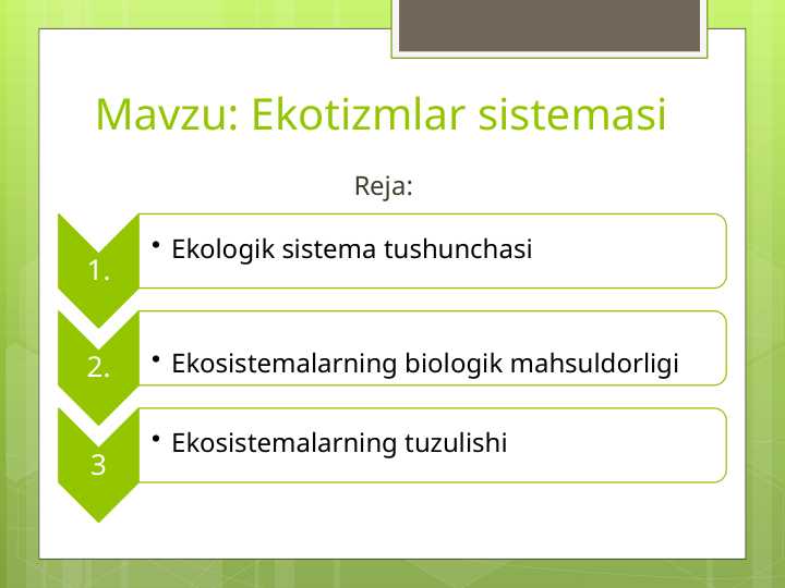 Ekotizmlar sistemasi