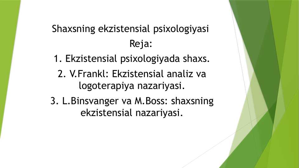 Shaxsning ekzistensial psixologiyasi