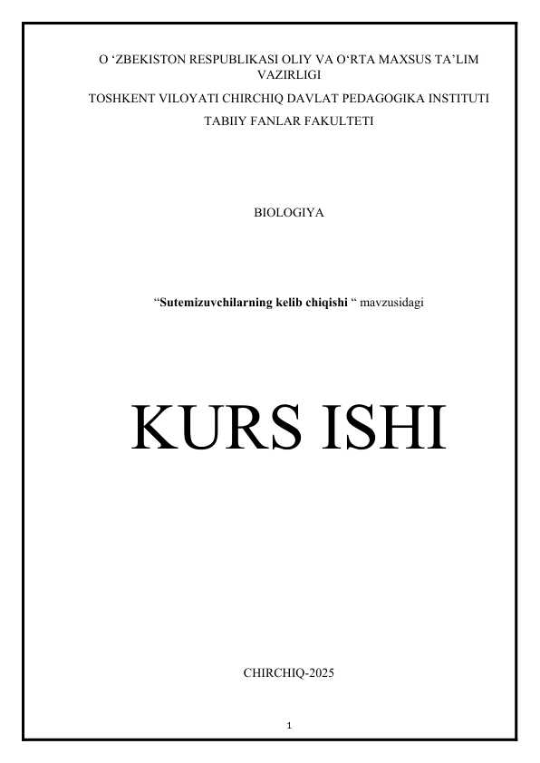 “Sutemizuvchilarning kelib chiqishi