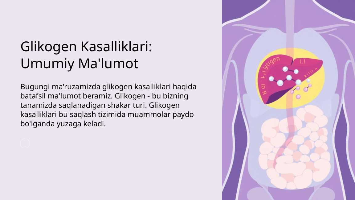 Glikogen Kasalliklari