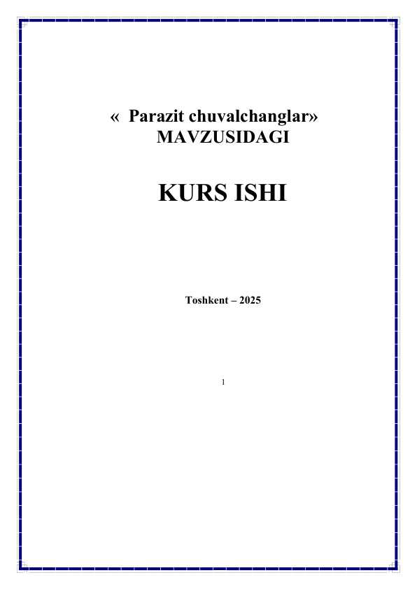 Parazit chuvalchanglar