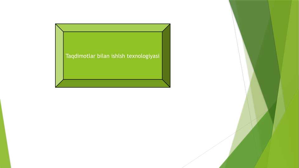 Taqdimotlar bilan ishlash texnologiyasi