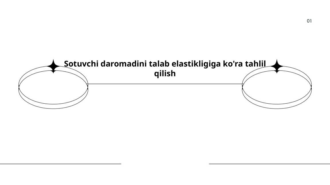 Sotuvchi daromadini talab elastikligiga ko'ra tahlil qilish