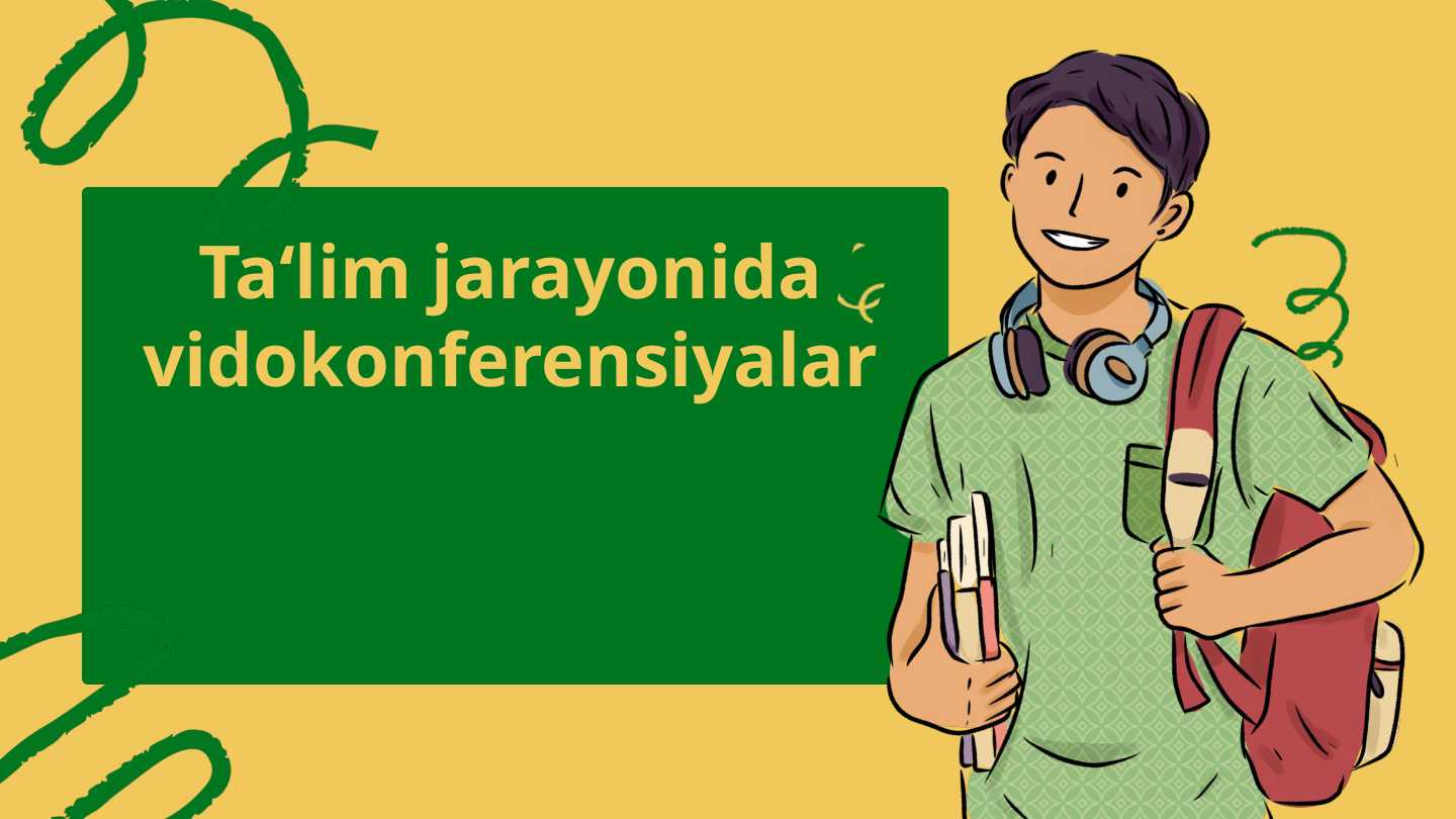 Ta‘lim jarayonida video konferensiyalar