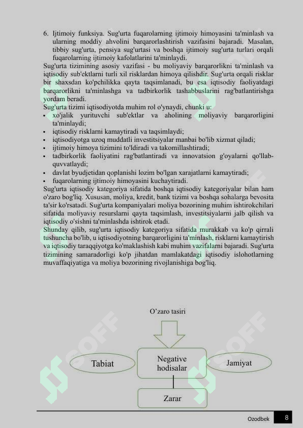 Sug'urta kurs ishi