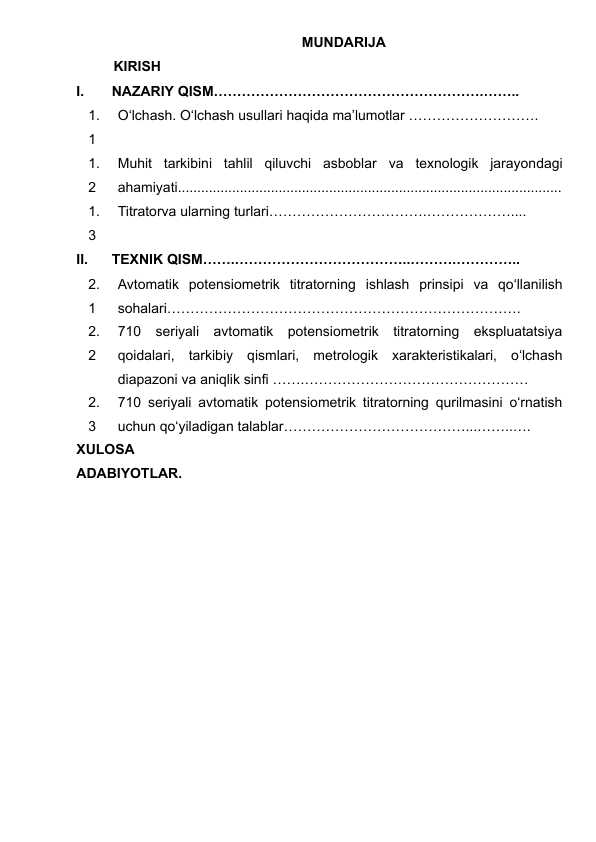 710 seriyali avtomatik potensiometrik titratorning o‘lchash