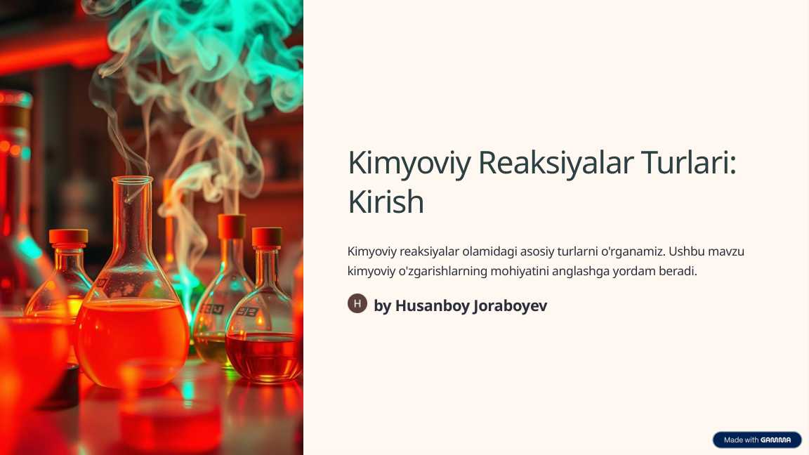 Kimyoviy reaksiyalar turlari