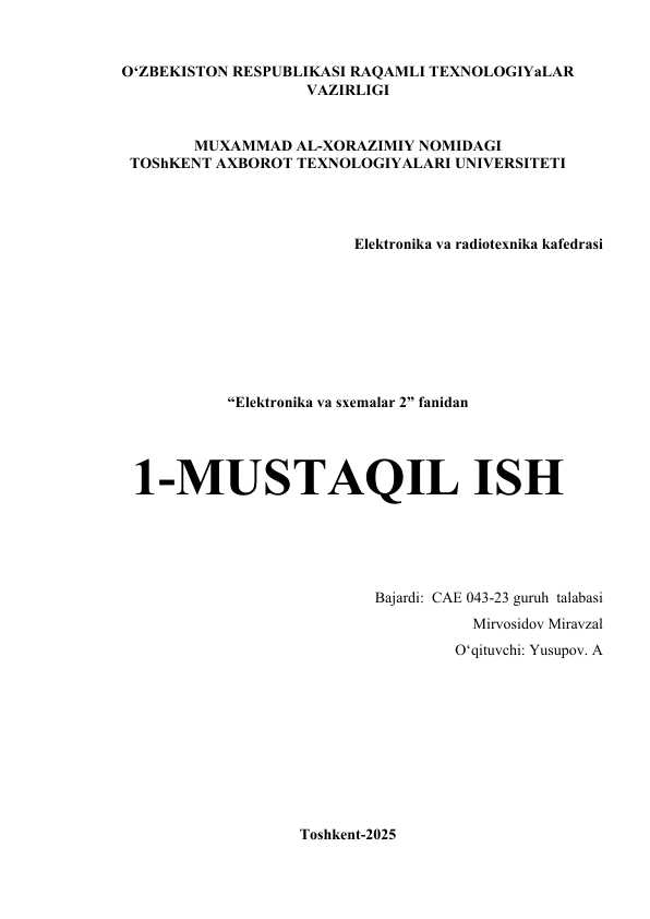 O‘zgarmas tok kuchaytirgichlari