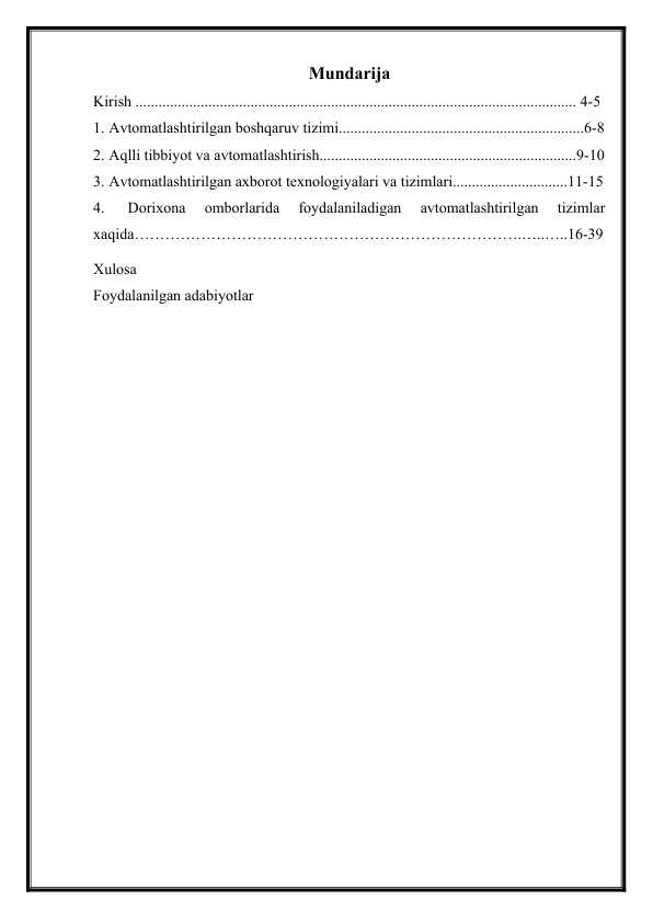 Apteka uchun axborot tizimini loyihalashtirish