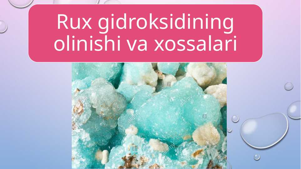 Rux gidroksidining olinishi va xossalari