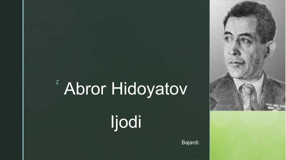 Abror Hidoyatov Ijodi