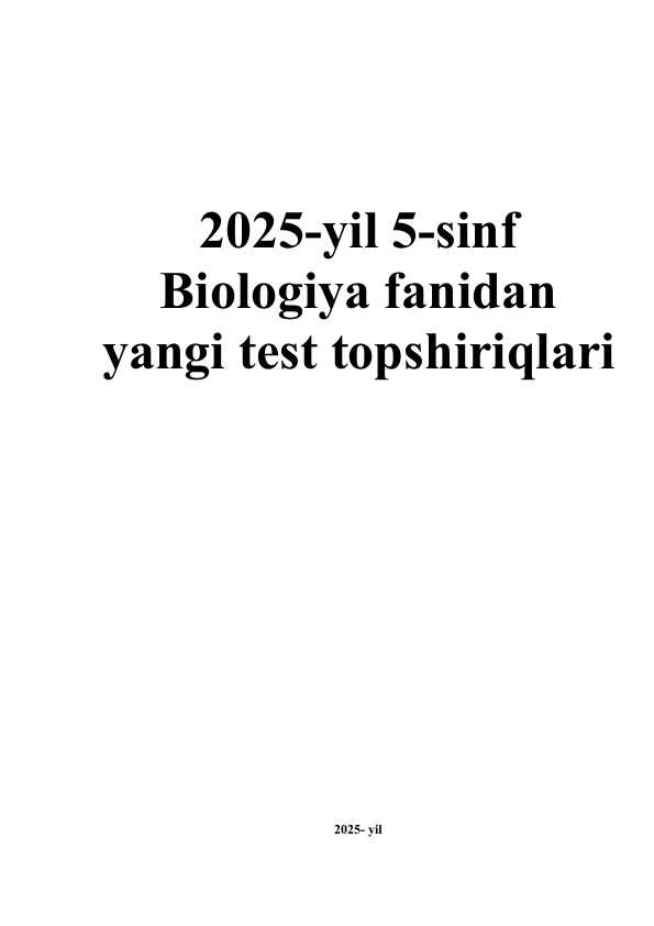 5-sinf mavzulashtirilgan yangi testlar 2025