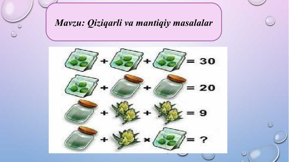 Qiziqarli va mantiqiy masalalar - 1