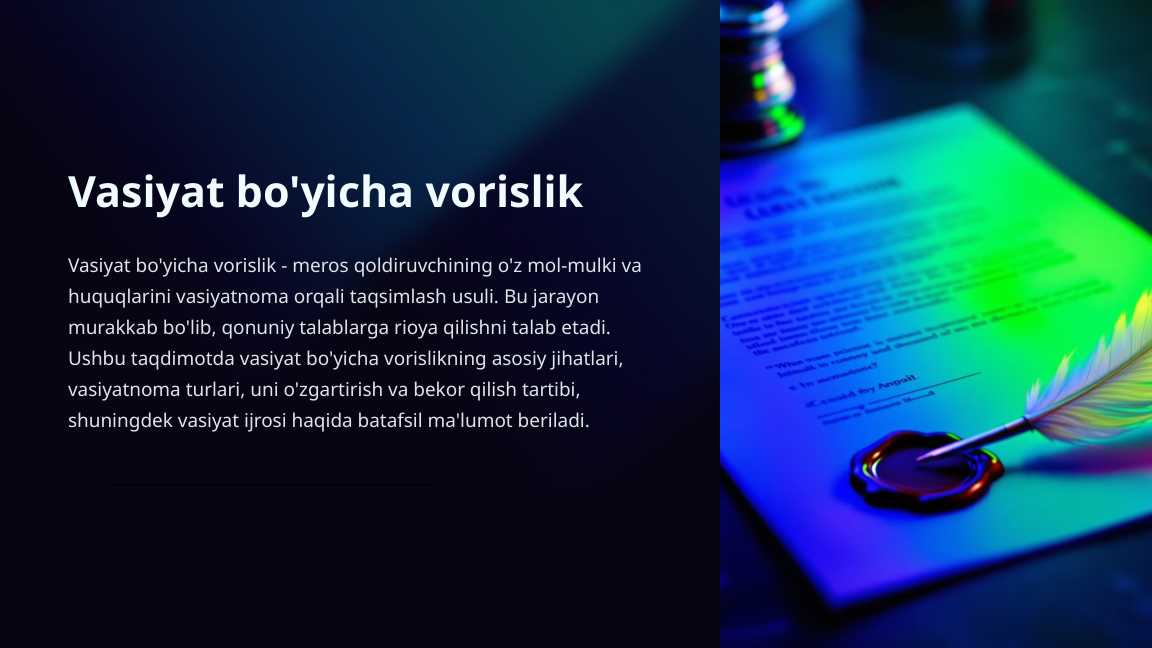 Vasiyat bo'yicha vorislik