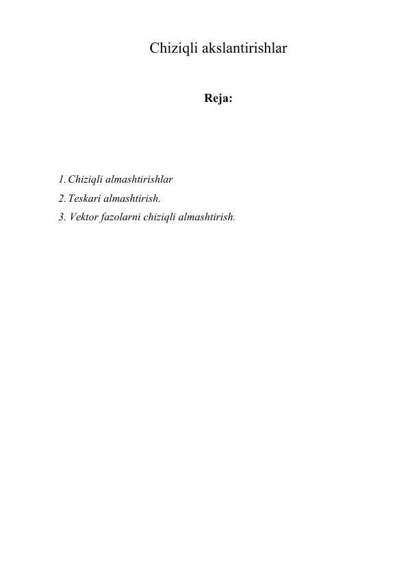 Chiziqli akslantirishlar