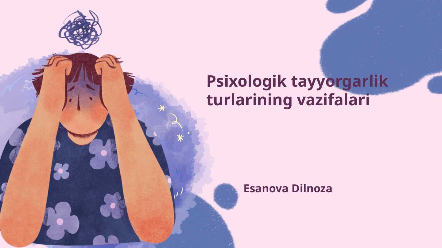 Psixologik tayyorgarlik turlarining vazifalari