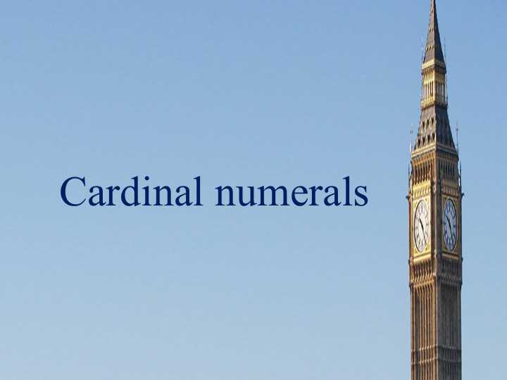 Cardinal numerals