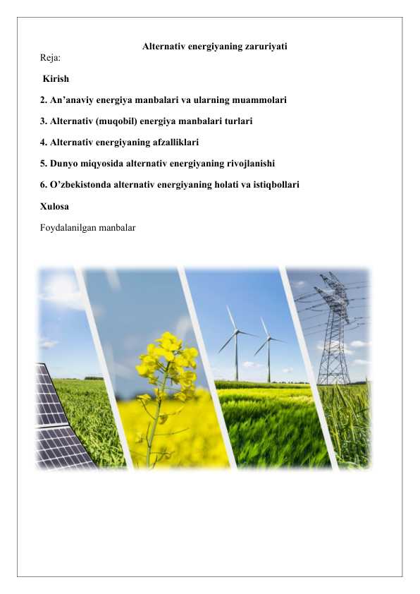 Alternativ energiyaning zaruriyati 25