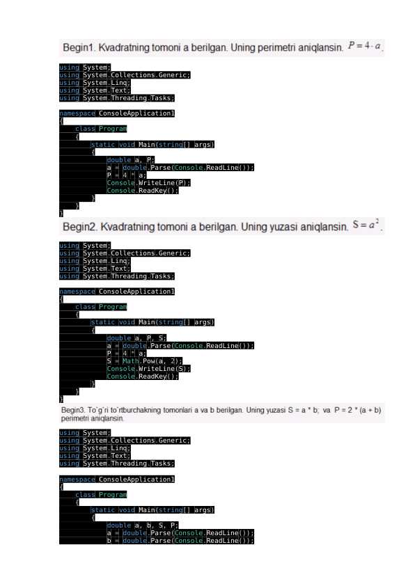 C++ qudrat abdurahimov javoblari bilan Begin