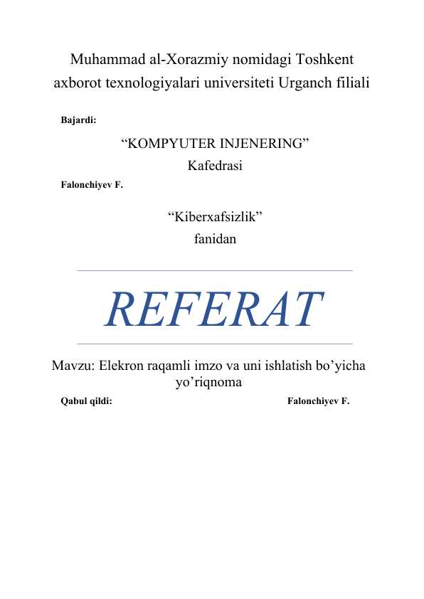 Referat yuzi (muqovasi)