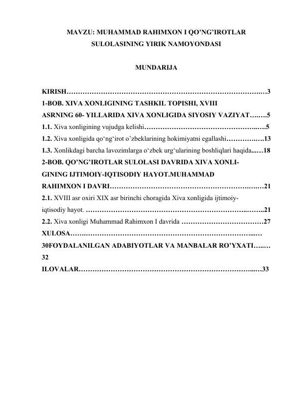 MUHAMMAD RAHIMXON I QO’NG’IROTLAR SULOLASINING YIRIK NAMOYONDASI.docx