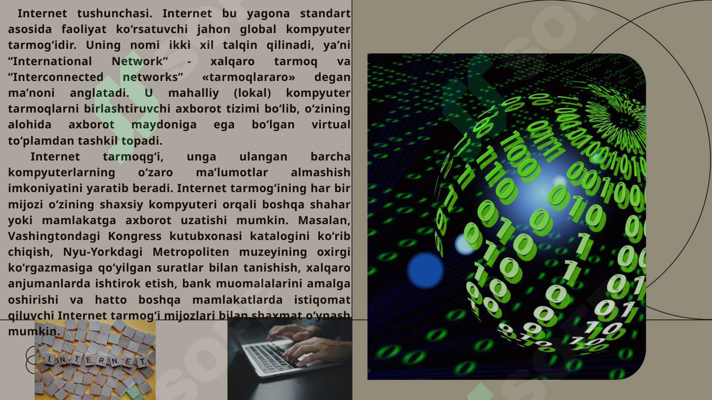 Internet va intranet xizmatlari