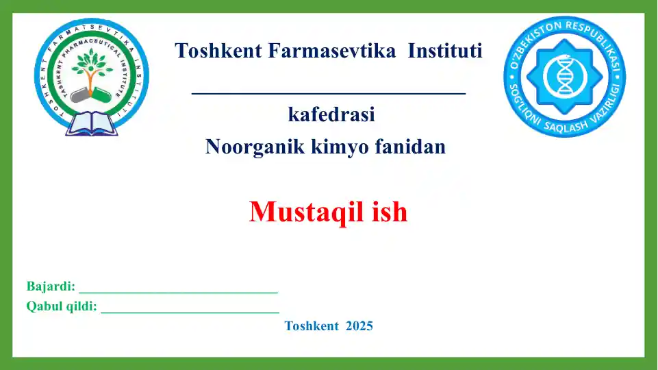 Murakkab oksidlanish-qaytarilish reaksiyalarini yarim reaksiyalar usuli bilan tenglashtirish. Oksidlovchi va qaytaruvchining potensiali. Potensiallar diagrammalar shaklida. Elektroliz. Taqdimot 31 ta.