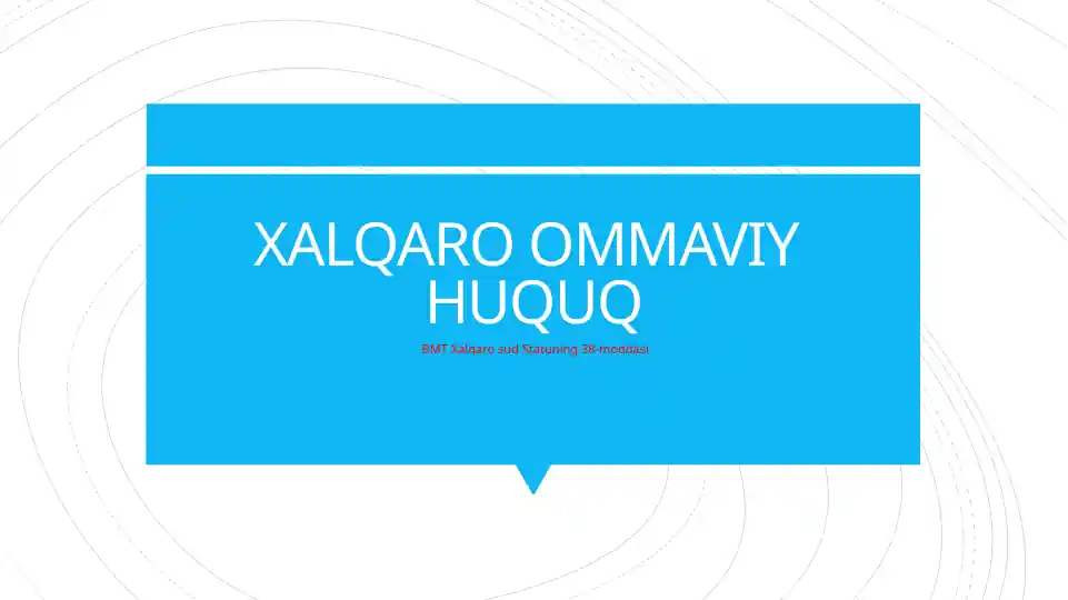 XALQARO OMMAVIY HUQUQ