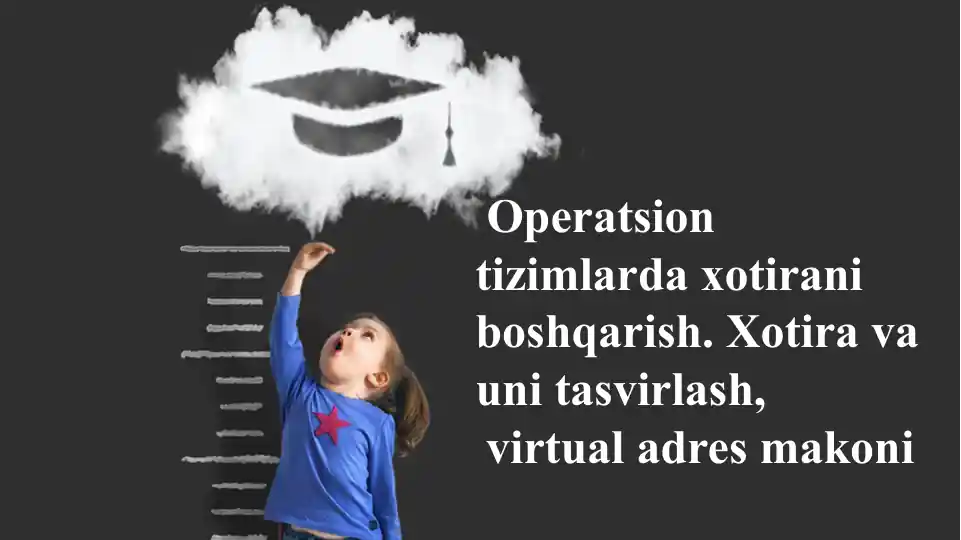 Operatsion tizimlarda xotirani   boshqarish. Xotira va uni tasvirlash,   virtual adres makoni