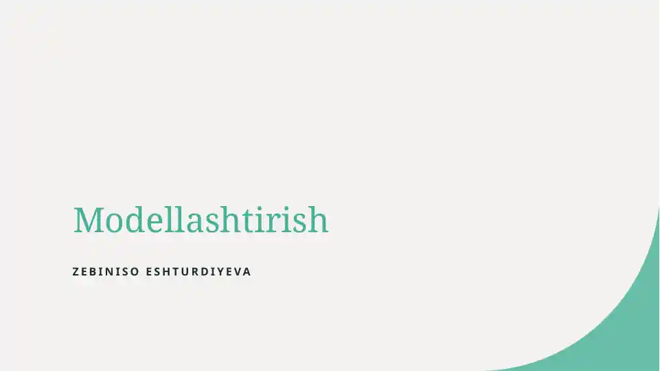 Modellashtirish