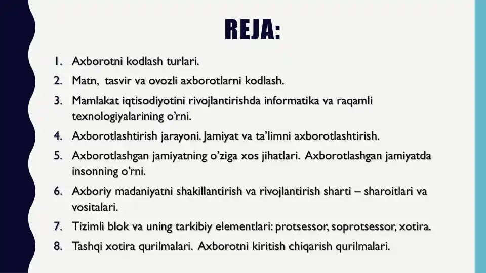 Axborotni Kodlash Usullari
