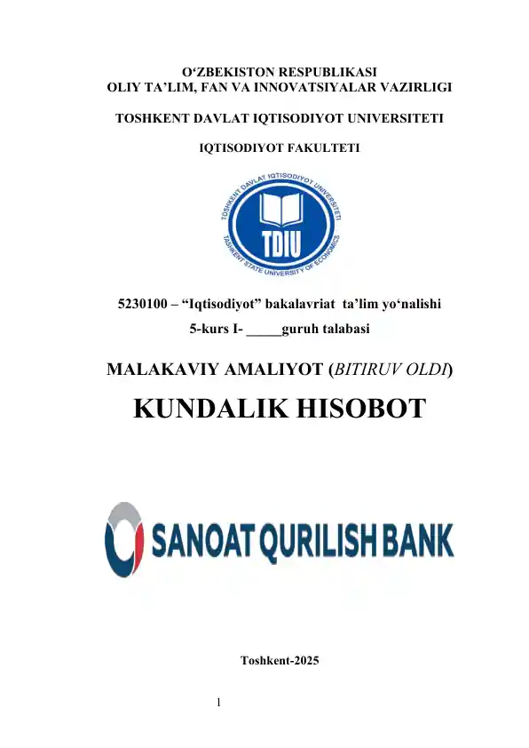 Sanoat Qurilish Bank        amaliyot hisoboti   sqb amaliyot hisobot     sanoat qurilish bank hisobot  SQB AMALIYOT