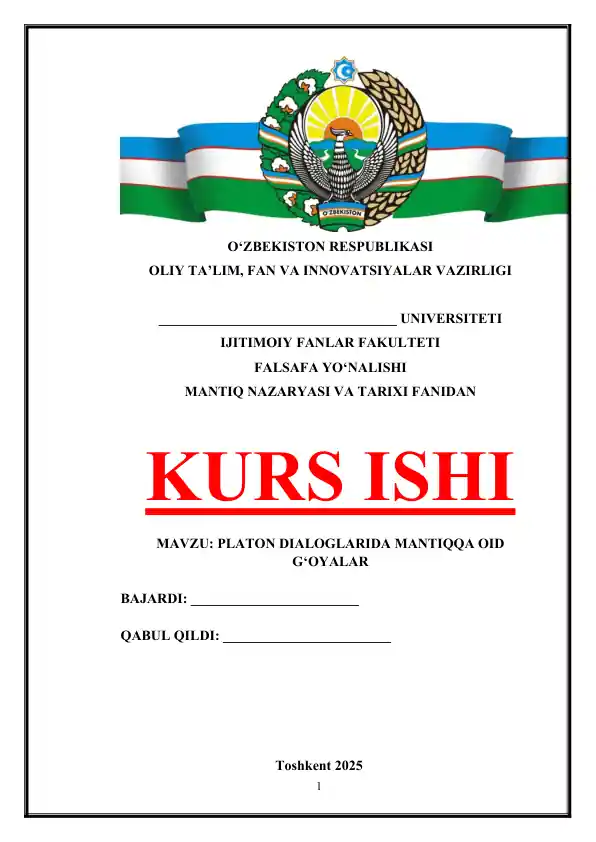 Platon dialoglarida mantiqqa oid g‘oyalar