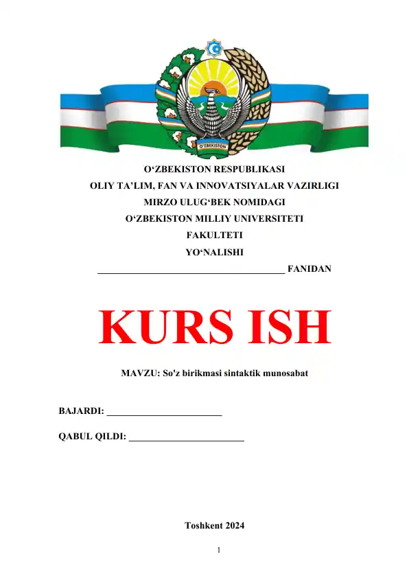 So'z birikmasi sintaktik munosabat