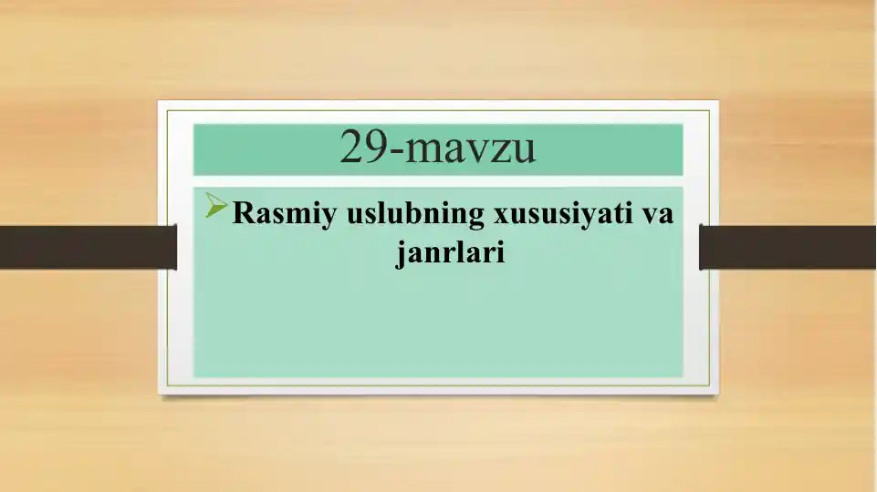 O'zbek tili stilistikasi va nutq madaniyati