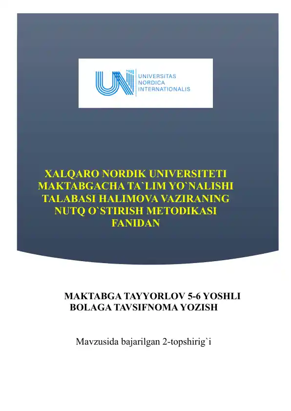 Bolaning psixologik tavsifnomasi