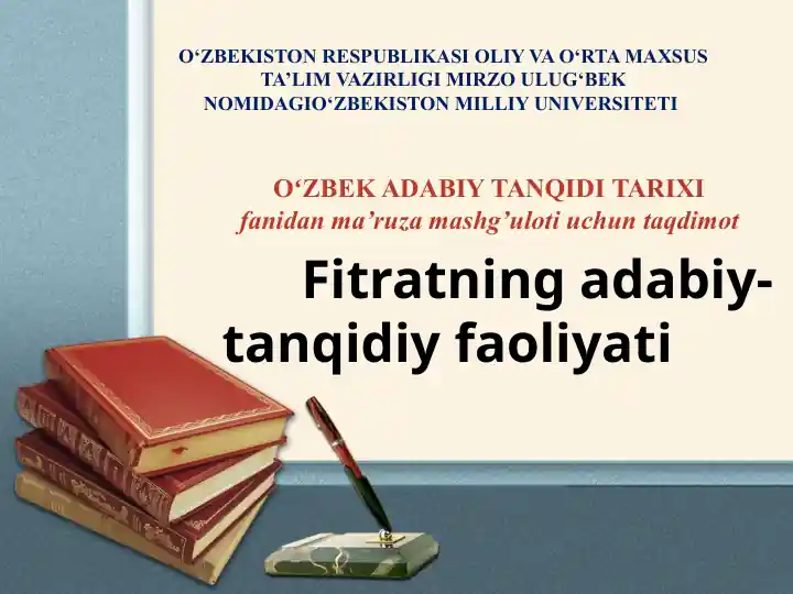 Fitratning adabiy-tanqidiy faoliyati
