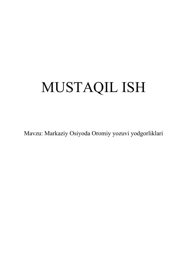 Markaziy Osiyo yodgorliklari