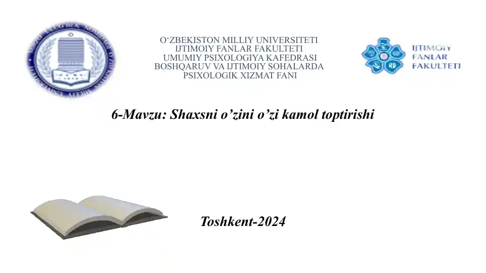 Shaxsni o’zini o’zi kamol toptirishi