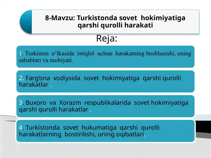 Turkistonda sovet  hokimiyatiga qarshi qurolli harakati