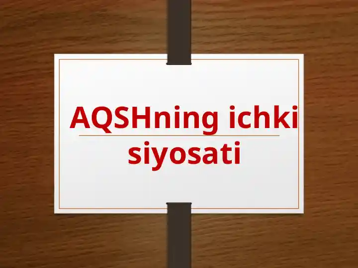 AQSHning ichki siyosati