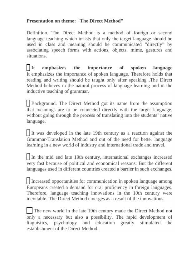 The Direct Method.